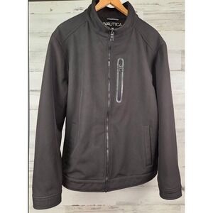Nautica Men's Softshell Jacket XL Black Water Resistant Windproof Full Zip